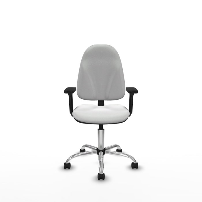 PIQUERAS Y CRESPO Silla de oficina Algarra, Tela Blanca, Base Cromada, Brazos 2D PIQUERAS Y CRESPO Silla de oficina Algarra, Tela Blanca, Base Cromada, Brazos 2D