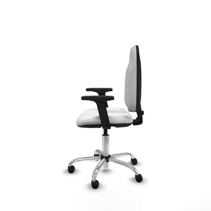 PIQUERAS Y CRESPO Silla de oficina Algarra, Tela Blanca, Base Cromada, Brazos 2D PIQUERAS Y CRESPO Silla de oficina Algarra, Tela Blanca, Base Cromada, Brazos 2D