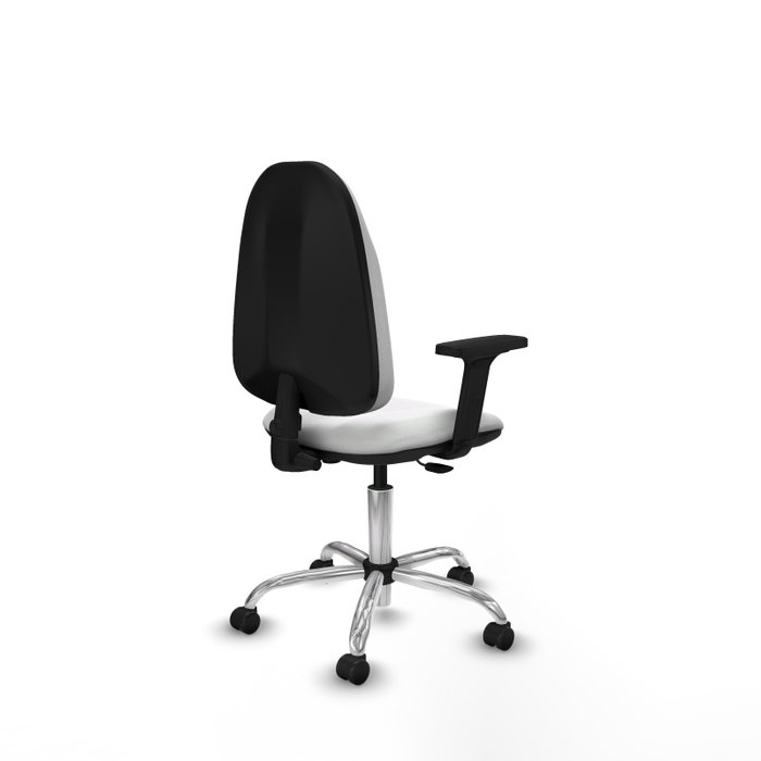 PIQUERAS Y CRESPO Silla de oficina Algarra, Tela Blanca, Base Cromada, Brazos 2D PIQUERAS Y CRESPO Silla de oficina Algarra, Tela Blanca, Base Cromada, Brazos 2D