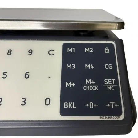 Premier Balanza de Precio/Peso SC-One TR105839B00, Alcance 15Kg/5g o 30Kg/10g, Plato de Acero Inoxidable, Pantalla LCD Dual, Batería Recargable