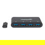 MANHATTAN USB-C Hub 4 Puertos USB 3.1 Gen 1, Modelo HB30C4AB, Negro, Transferencia 5 Gbps, Alimentado por Puerto USB, Cable de 0.2 m