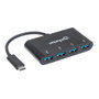 MANHATTAN Hub USB-C con 4 Puertos USB-A 5 Gbps Negro