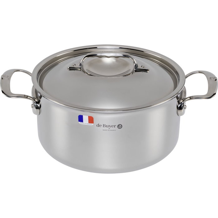 De Buyer Affinity Olla para salsas de acero inoxidable con tapa, 24 cm De Buyer Affinity Olla para salsas de acero inoxidable con tapa, 24 cm