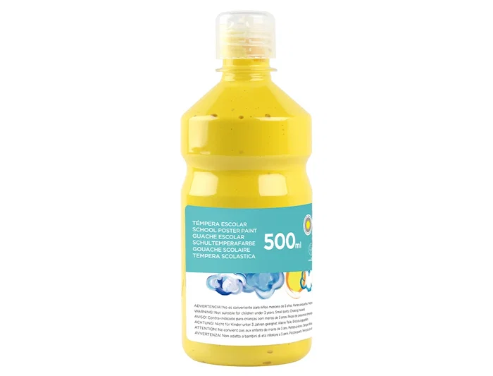 Liderpapel Tempera Liquida Escolar 500 ml Amarillo Superlavable