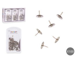Pincello Set 100 Chinchetas Metálicas Metal 11.5 x 1.5 x 1 cm (Set de 24)