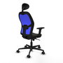 PIQUERAS Y CRESPO Silla de oficina Jorquera con mecanismo sincro, azul y negro