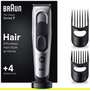 Braun Series 7 HC7390 Cortapelos / Recortadora de Cabello para Hombres, Inalámbrica, 17 Longitudes, Cuchillas Lifetime Sharp, Batería de 50 Min, con 2 Peines y Funda