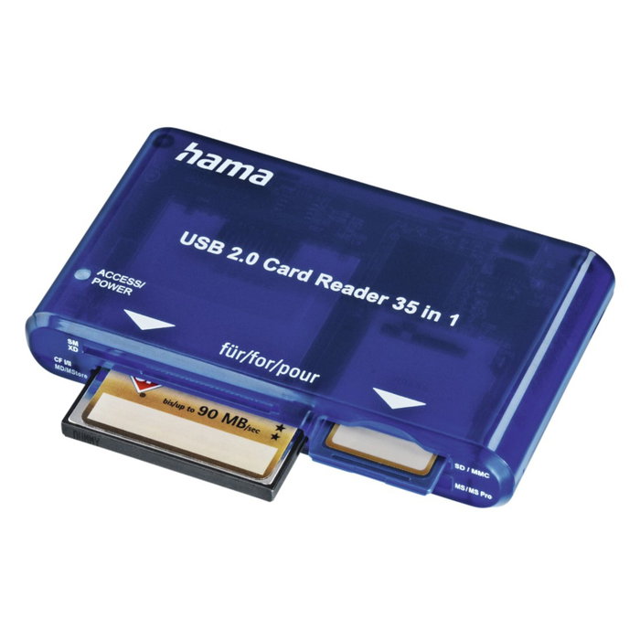Hama Multi Card Reader 35 en 1 USB 2.0, Azul Hama Multi Card Reader 35 en 1 USB 2.0, Azul
