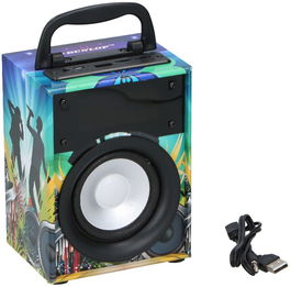 DUNLOP Altavoz Bluetooth de 3W con Luz LED y Radio FM, Mini Altavoz Portátil Inalámbrico
