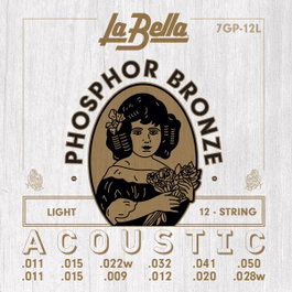 Juego de Cuerdas para Guitarra Acústica La Bella Phosphor 12 Cuerdas Light 11-50
