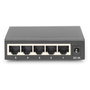 Digitus Conmutador Gigabit Ethernet de 5 Puertos, No Administrado (Unmanaged), Chasis Metálico, Full Duplex, Plug and Play, 10/100/1000 Mbps, 10 Gb/s de Capacidad de Conmutación