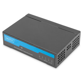 Digitus Conmutador Gigabit Ethernet de 5 Puertos, No Administrado (Unmanaged), Chasis Metálico, Full Duplex, Plug and Play, 10/100/1000 Mbps, 10 Gb/s de Capacidad de Conmutación