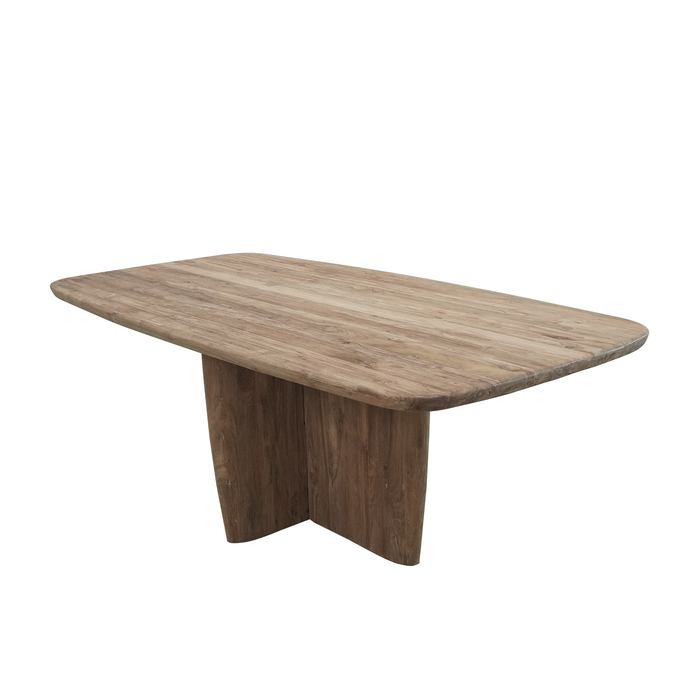 DKD Home Decor Mesa de Comedor de Teca Reciclada 220x110x78 Natural