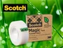 Scotch Cinta Adhesiva Magic Invisible Eco, 33 m x 19 mm, 100% Reciclado, Invisible para Embalar, Pack de 9 Unidades