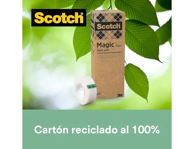 Scotch Magic Invisible Eco 33 m x 19 mm, pack de 9 unidades