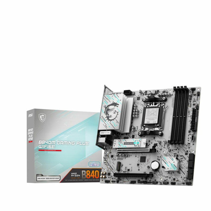 MSI B840M GAMING PLUS WIFI6E Blanco, AMD B840, Zócalo AM5, micro ATX