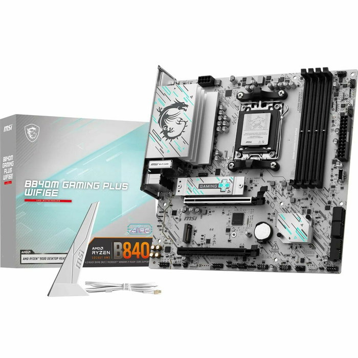 MSI B840M GAMING PLUS WIFI6E Blanco, AMD B840, Zócalo AM5, micro ATX