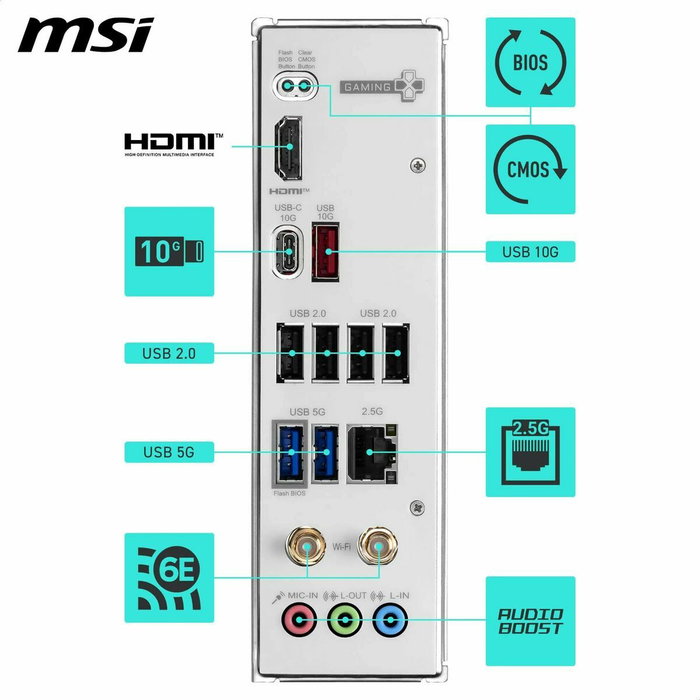 MSI B840M GAMING PLUS WIFI6E Blanco, AMD B840, Zócalo AM5, micro ATX