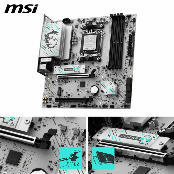 MSI B840M GAMING PLUS WIFI6E Blanco, AMD B840, Zócalo AM5, micro ATX