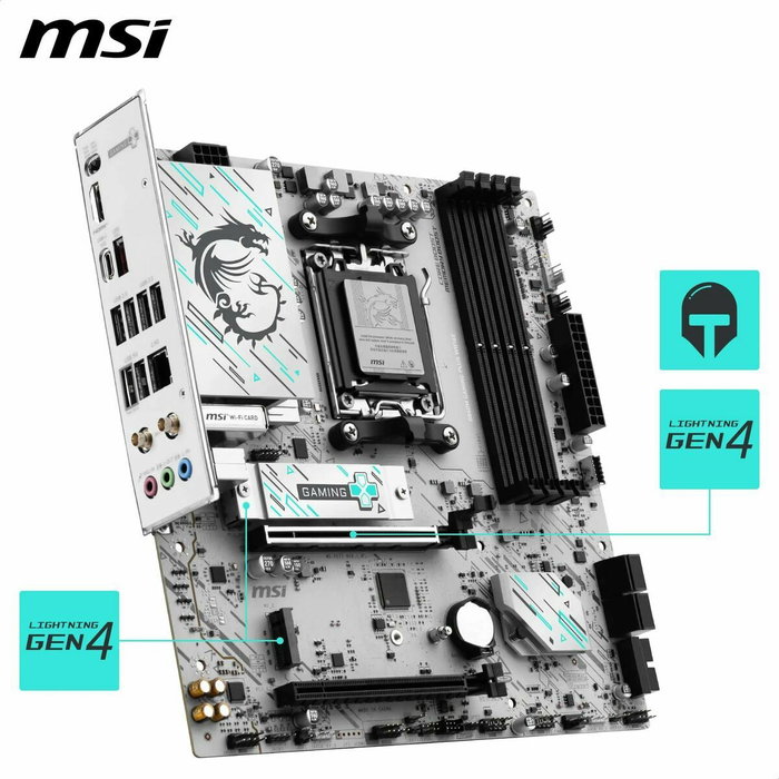 MSI B840M GAMING PLUS WIFI6E Blanco, AMD B840, Zócalo AM5, micro ATX