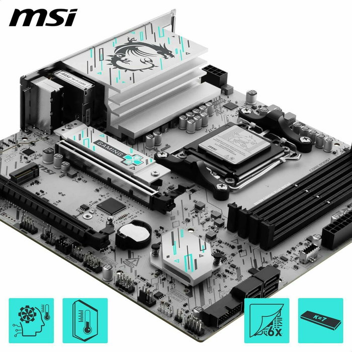 MSI B840M GAMING PLUS WIFI6E Blanco, AMD B840, Zócalo AM5, micro ATX