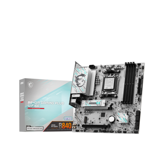 MSI B840M GAMING PLUS WIFI6E Blanco, AMD B840, Zócalo AM5, micro ATX