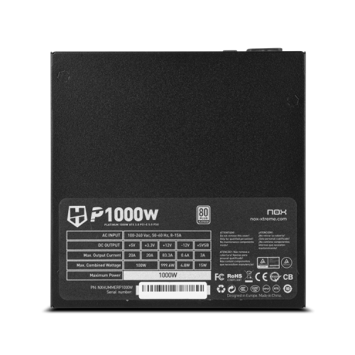 NOX Hummer P 1000W Platinum Edition Negro NOX Hummer P 1000W Platinum Edition Negro