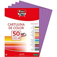 FIXO Paquete de 50 Cartulinas A4 Morado 180g