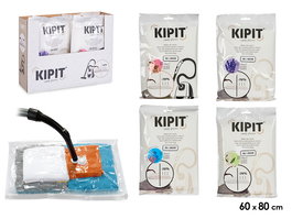 Kipit Bolsa de Vacío 60x80 cm, Fragancias Surtidas, Reducción de Volumen 70%, Plástico Transparente (36 Unidades)