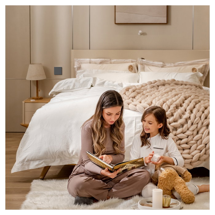 Aqara Smart Wall Switch H1 Gris (Sin Neutro, Un Solo Pulsador)