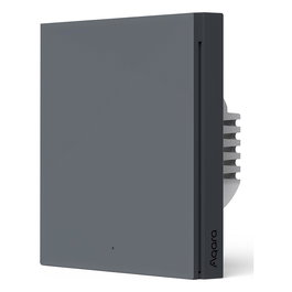 Aqara Smart Wall Switch H1 WS-EUK01-G, Interruptor Inteligente sin Neutro, 1 Botón, Gris, ZigBee, Compatible con HomeKit