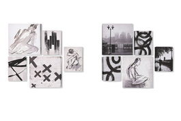 DKD Home Decor Set de 5 Cuadros Modernos sobre Lienzo y MDF, 25x25 cm