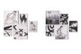 DKD Home Decor Set de 5 Cuadros Modernos sobre Lienzo y MDF, 25x25 cm