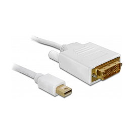 DeLOCK Cable DisplayPort 82918, 2 m, mini DisplayPort a DisplayPort, Conectores Macho, Chapado en Oro, Color Blanco