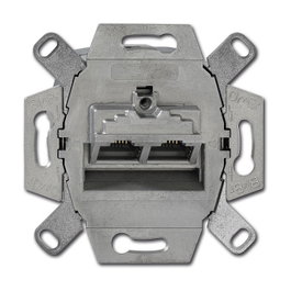 BUSCH-JAEGER 0218/12-101 Toma de red 2 x RJ-45 Categoría 6a Metálico