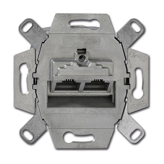 BUSCH-JAEGER 0218/12-101 Toma de red 2 x RJ-45 Categoría 6a Metálico BUSCH-JAEGER 0218/12-101 Toma de red 2 x RJ-45 Categoría 6a Metálico