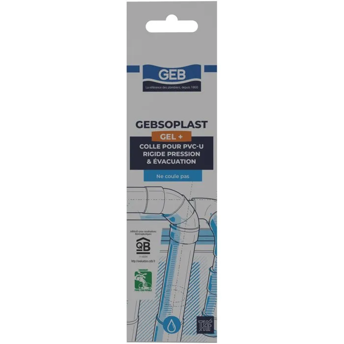 GEB Adhesivo Gebsoplast Gel Plus para PVC, para sistemas de presión y drenaje de PVC rígido - 125 ml - GEB3283985047476