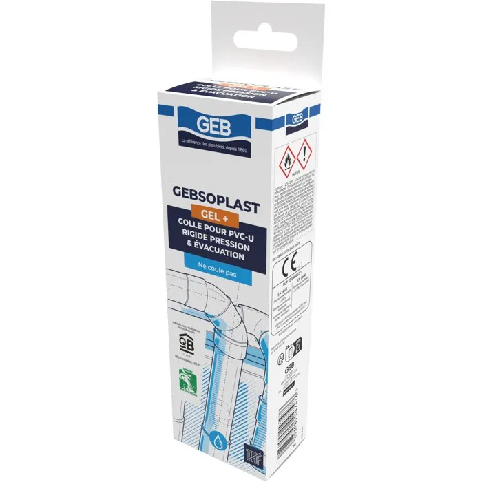 GEB Adhesivo Gebsoplast Gel Plus para PVC, para sistemas de presión y drenaje de PVC rígido - 125 ml - GEB3283985047476