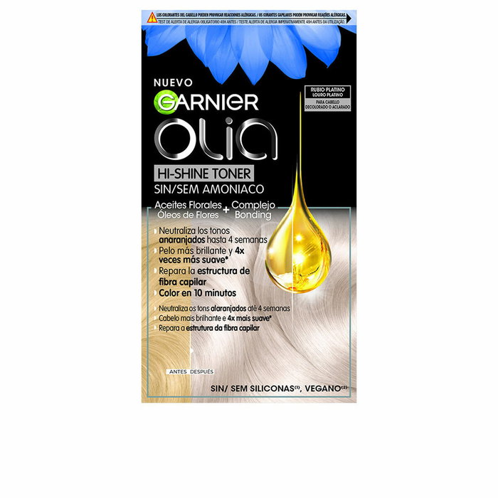 Garnier Olia Hi-Shine Toner Rubio Platino #10.01 de Coloración Semipermanente Neutralizadora de Tonos Garnier Olia Hi-Shine Toner Rubio Platino #10.01 de Coloración Semipermanente Neutralizadora de Tonos