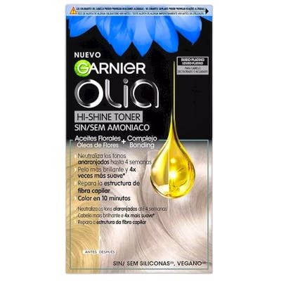 Garnier Olia Hi-Shine Toner Rubio Platino #10.01 de Coloración Semipermanente Neutralizadora de Tonos Garnier Olia Hi-Shine Toner Rubio Platino #10.01 de Coloración Semipermanente Neutralizadora de Tonos