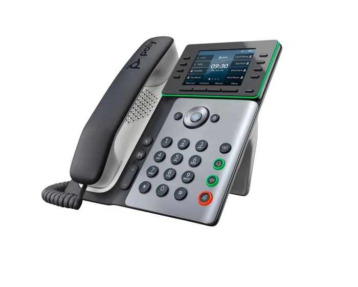 HP Poly Edge E300 Teléfono IP VoIP Negro con Pantalla IPS 3.5", 8 Líneas, PoE, 32 Líneas Soporte, HD Voice, SKU 2200