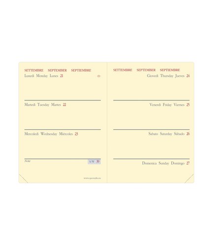 QUO VADIS Recambio Agenda Anual 2027 Miniweek ML 70x100 mm QUO VADIS Recambio Agenda Anual 2027 Miniweek ML 70x100 mm