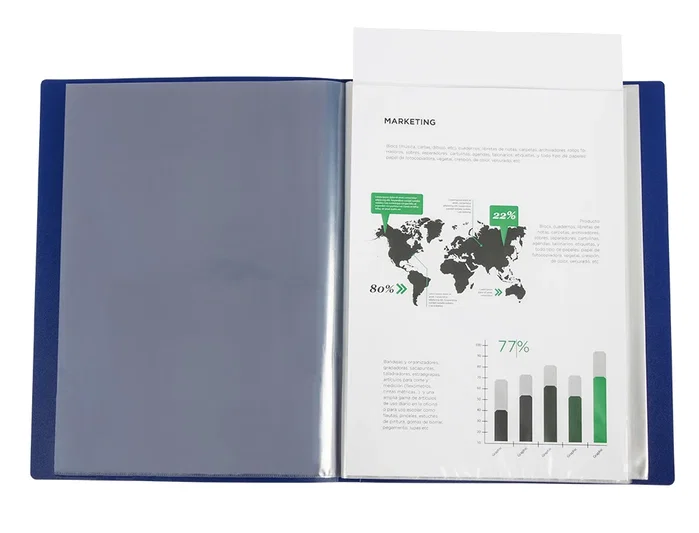 Liderpapel Carpeta con 30 fundas tipo canguro DIN A4 azul translúcido Liderpapel Carpeta con 30 fundas tipo canguro DIN A4 azul translúcido