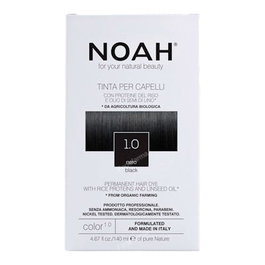 NOAH Tinte Capilar Negro 1.0 140Ml con Proteínas de Arroz y Aceite de Linaza, Sin Amoníaco