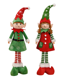DKD Home Decor Figura de Elfo en Poliéster Surtido de 2 Colores