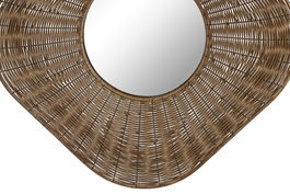 DKD Home Decor Espejo Balines Ratan 102 x 102 x 13.5 cm