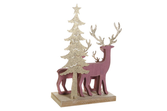 DKD Home Decor Figura Madera RENO Surtido de 2 piezas
