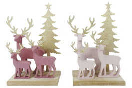 DKD Home Decor Figura Madera RENO Surtido de 2 piezas