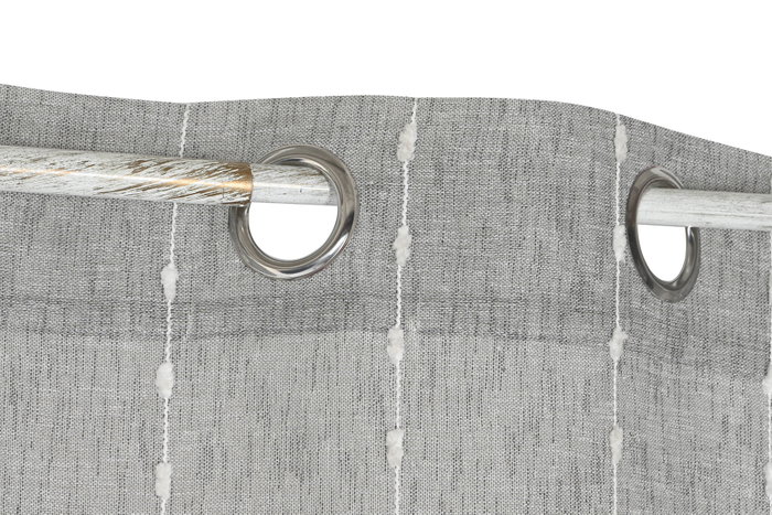 DKD Home Decor Cortina Bordada Gris 140x260 cm