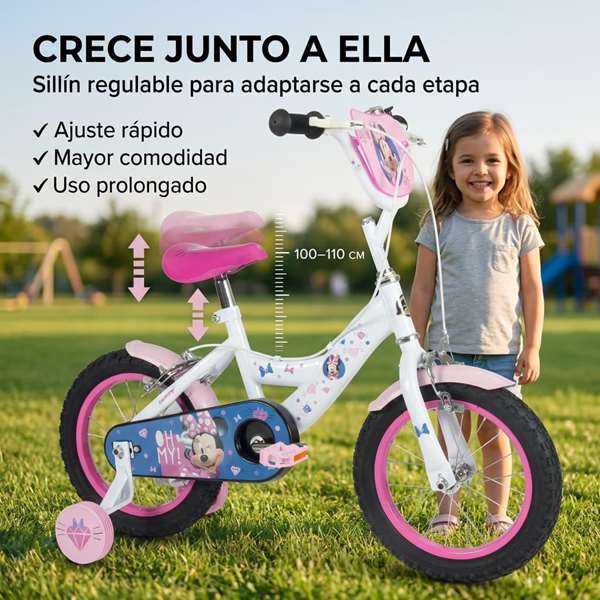 Huffy Bicicleta Minnie con Ruedas de 14 Pulgadas para Niñas de 4 a 6 Años - Modelo Huffy14" Huffy Bicicleta Minnie con Ruedas de 14 Pulgadas para Niñas de 4 a 6 Años - Modelo Huffy14"